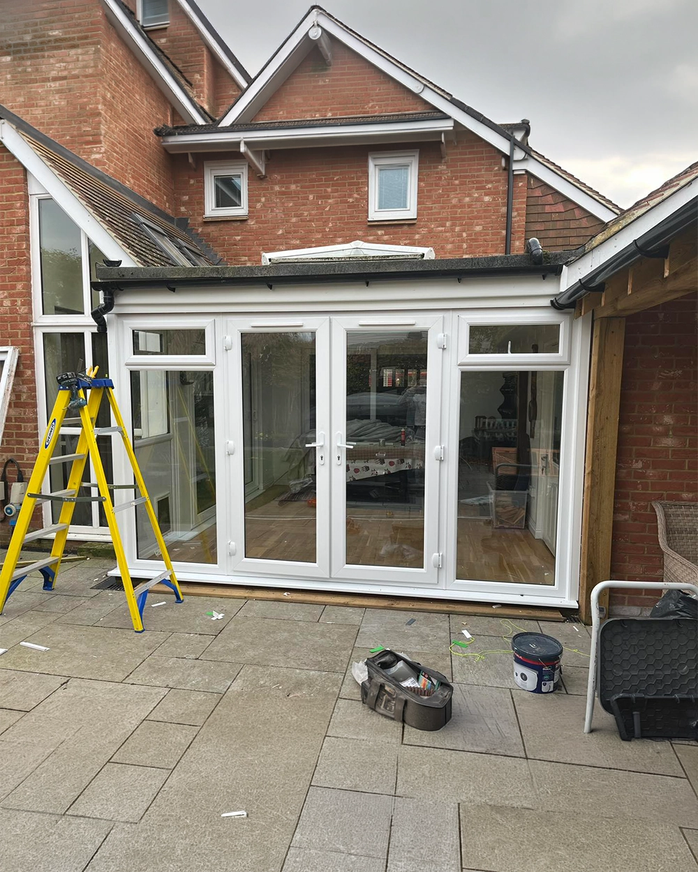 Rear extension with timber and steel framing built by LJB Carpentry, Kent